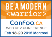 ConFoo 網路開發者研討會。2015 年二月 18 至 20 號；加拿大蒙特婁
